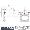 Bristan Colonial Bridge Sink Mixer Brushed Nickel Tap Dimensions
